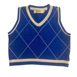 2/$15 Cider Blue and White Argyle Sweater Vest size XS